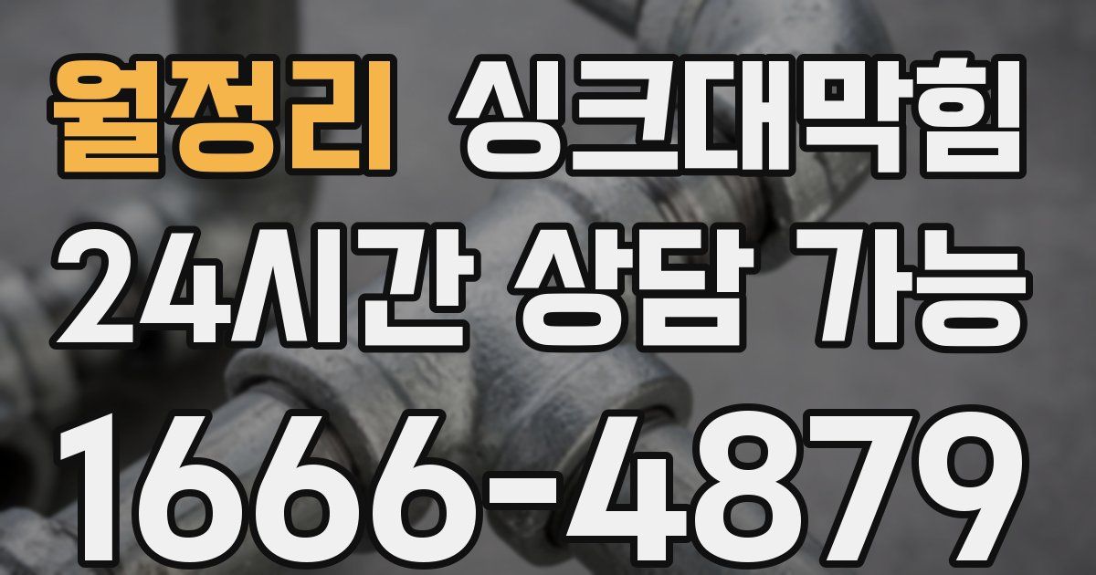 월정리 싱크대 뚫기