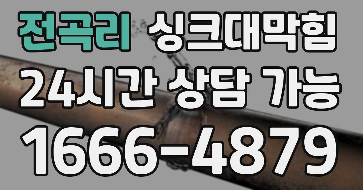 전곡리 싱크대 뚫기