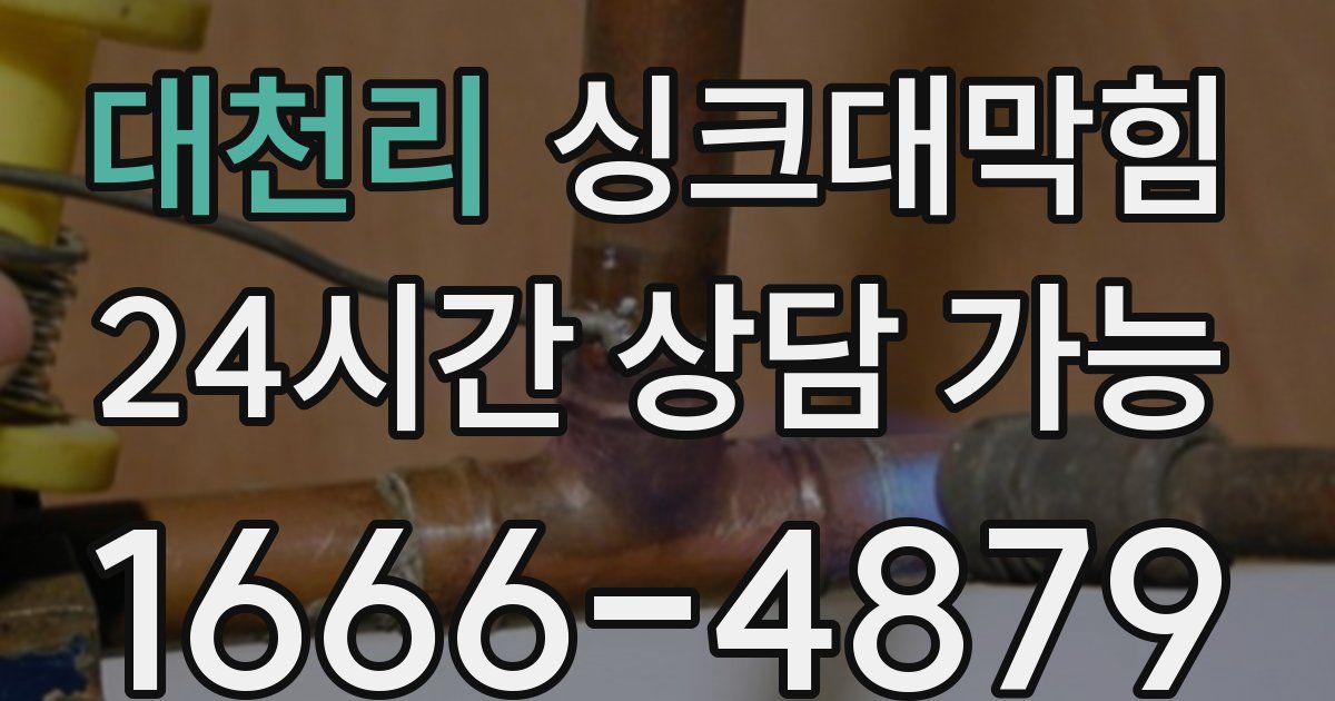 대천리 싱크대 뚫기