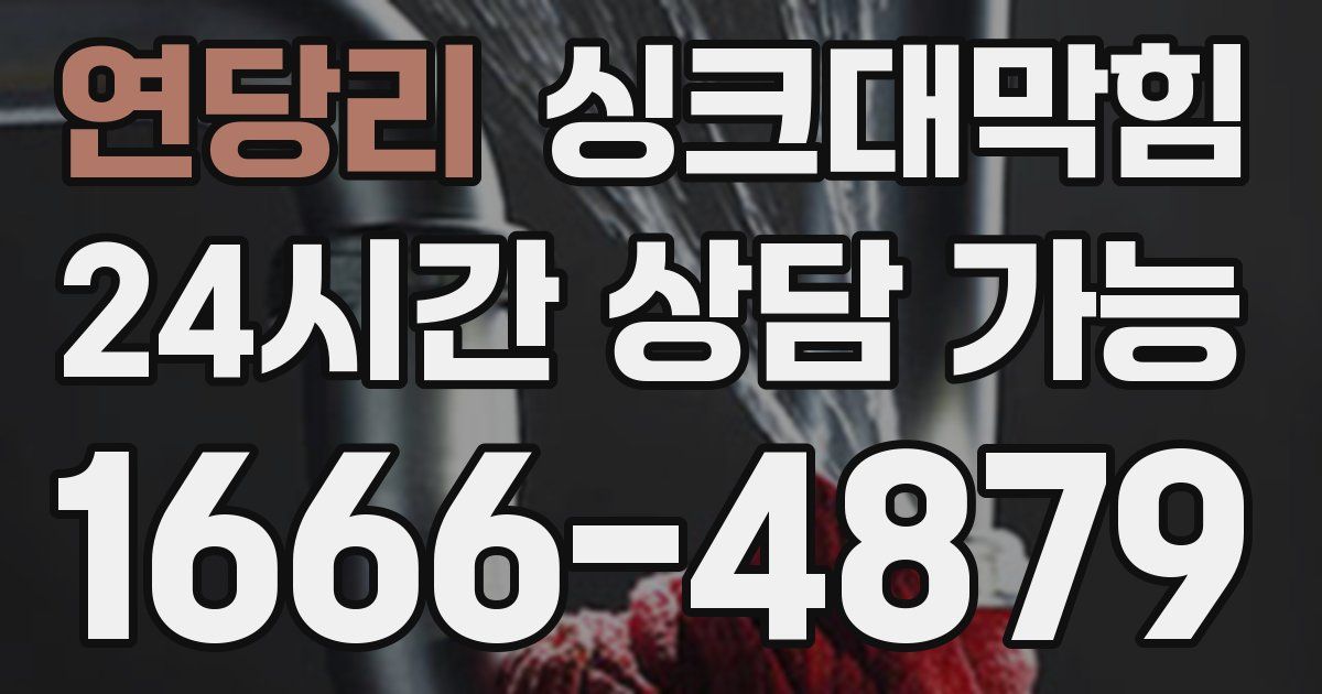 연당리 싱크대 뚫기