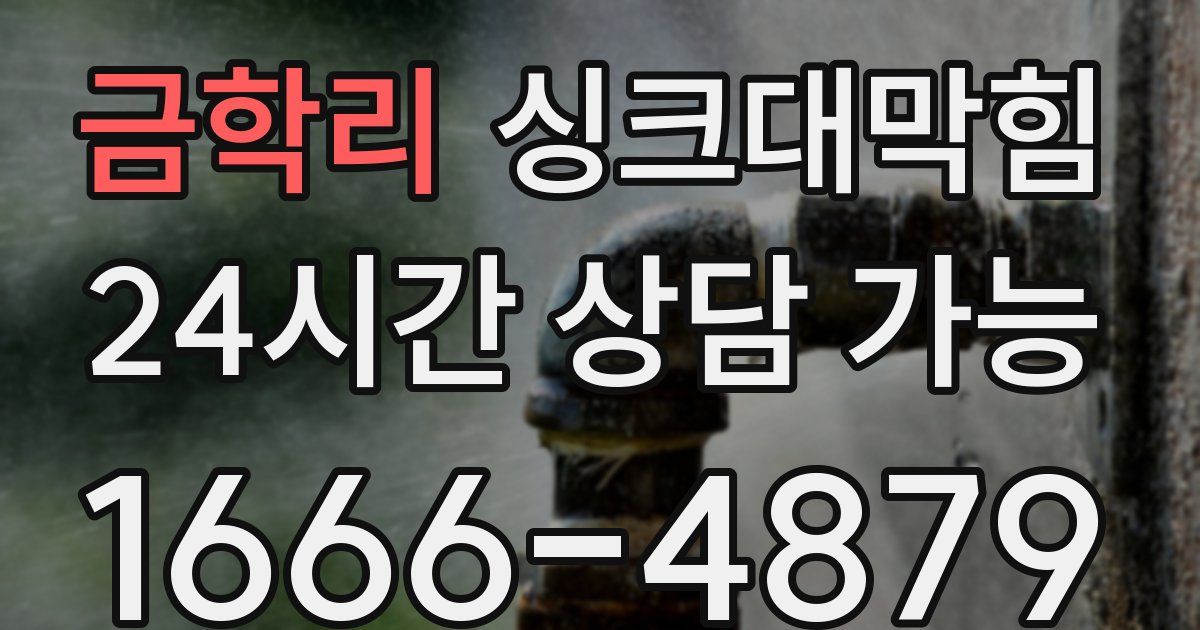 금학리 싱크대 뚫기