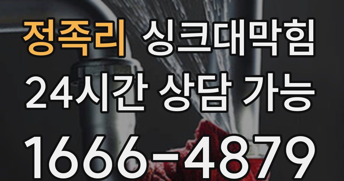 정족리 싱크대 뚫기