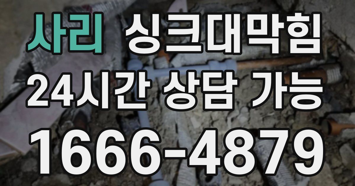 사리 싱크대 뚫기