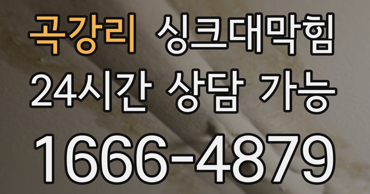 곡강리 싱크대 뚫기