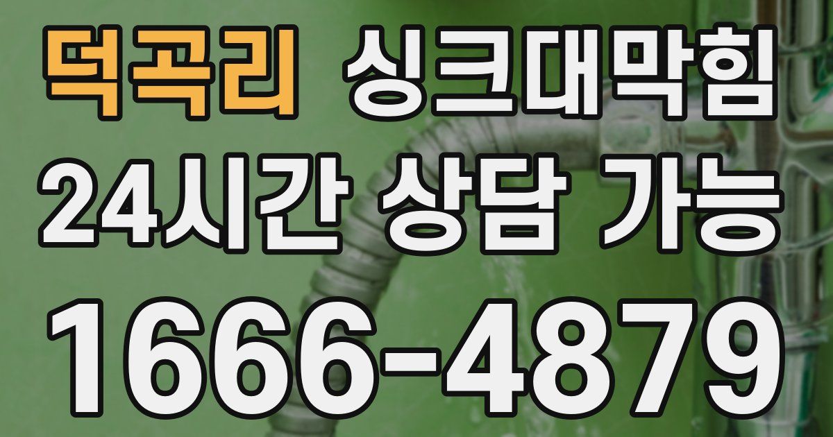 덕곡리 싱크대 뚫기