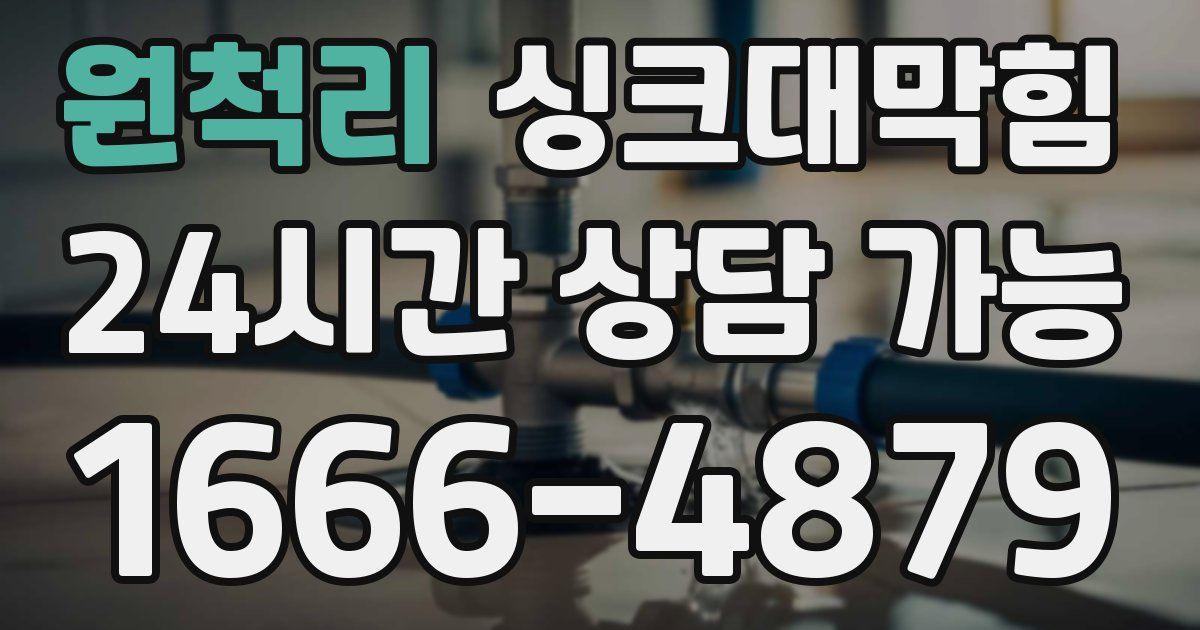 원척리 싱크대 뚫기