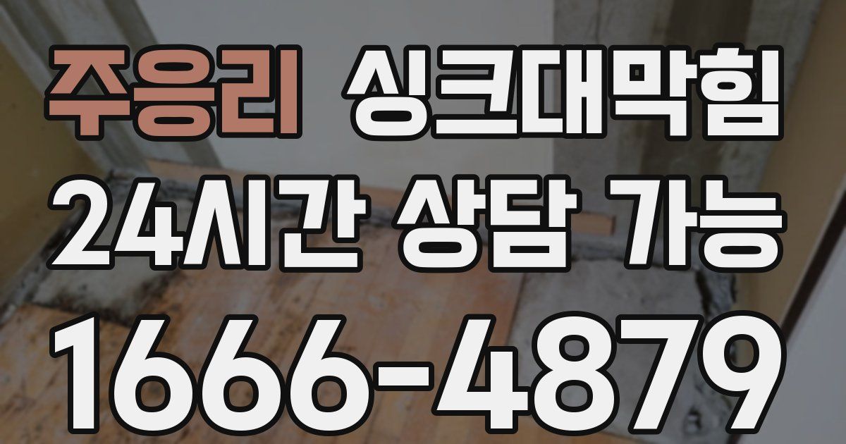 주응리 싱크대 뚫기