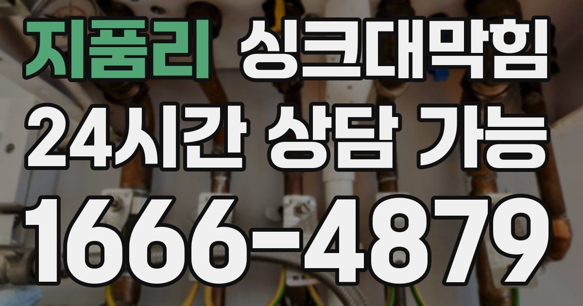 지품리 싱크대 뚫기