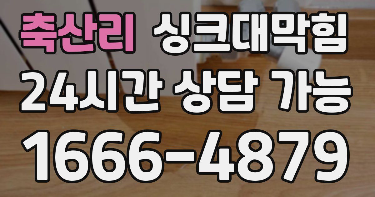 축산리 싱크대 뚫기