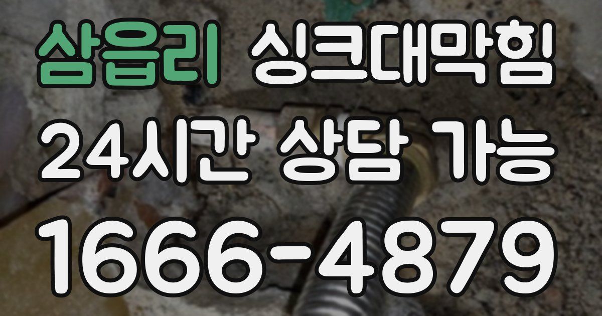 삼읍리 싱크대 뚫기
