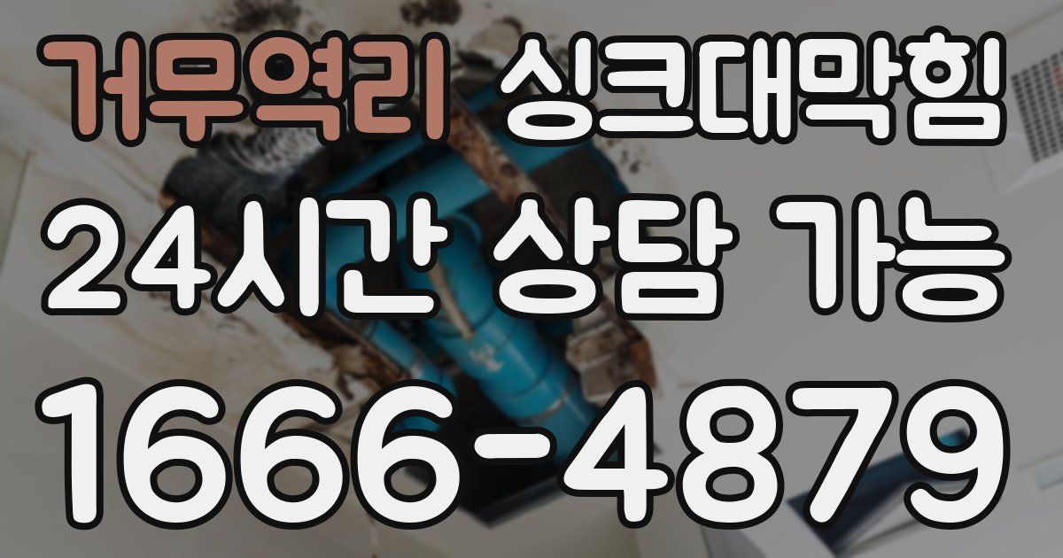 거무역리 싱크대 뚫기