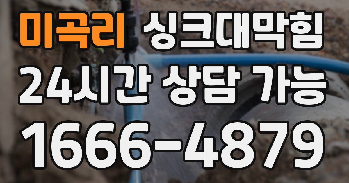 미곡리 싱크대 뚫기