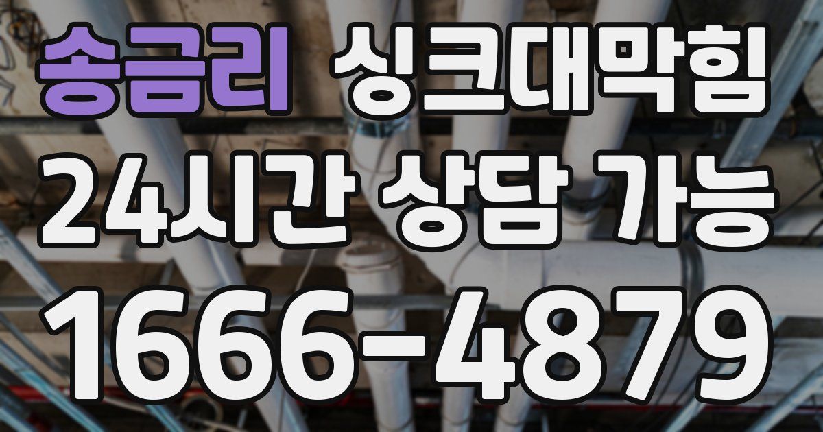 송금리 싱크대 뚫기