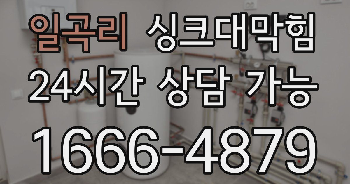 일곡리 싱크대 뚫기