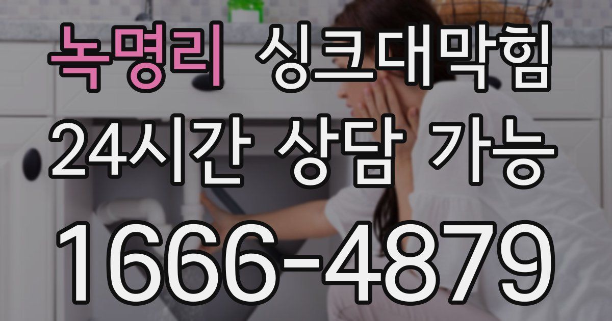 녹명리 싱크대 뚫기
