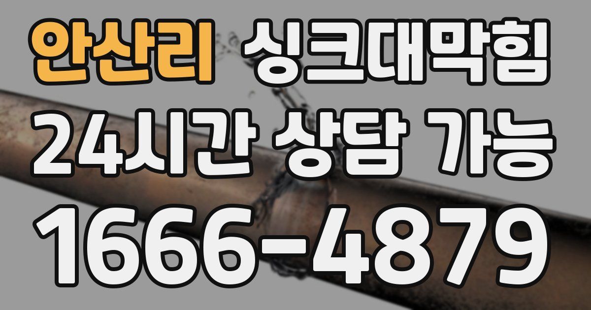 안산리 싱크대 뚫기