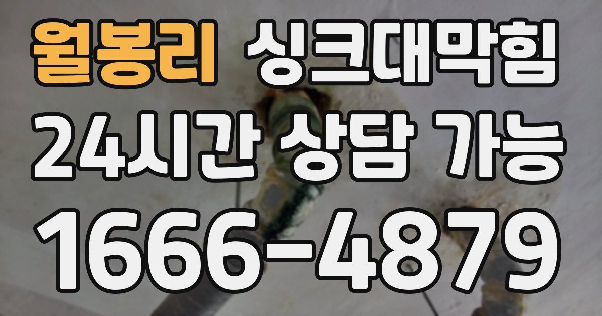 월봉리 싱크대 뚫기