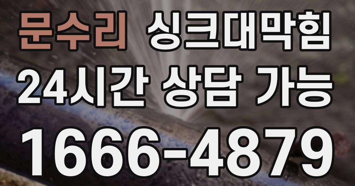 문수리 싱크대 뚫기