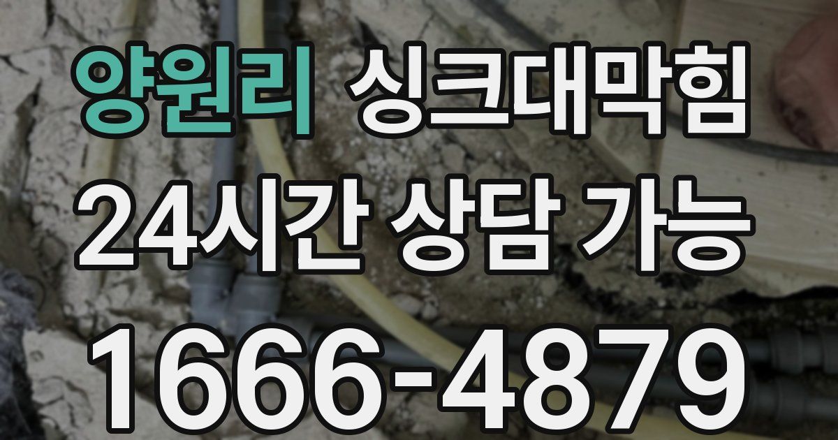양원리 싱크대 뚫기