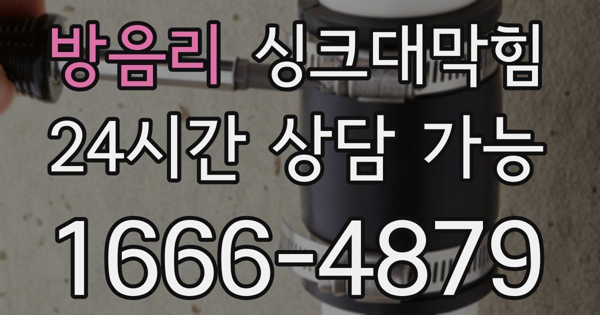 방음리 싱크대 뚫기