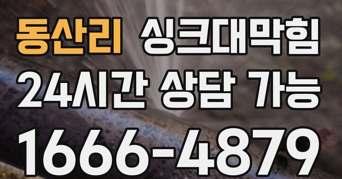동산리 싱크대 뚫기