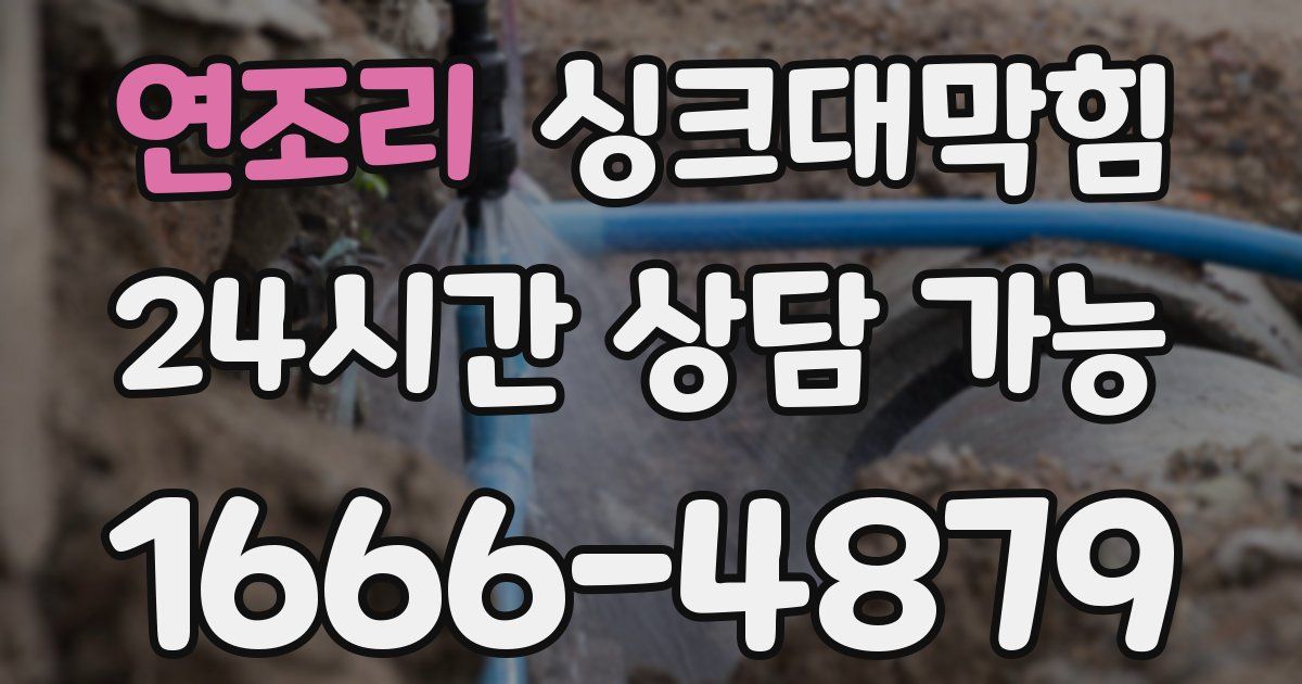 연조리 싱크대 뚫기