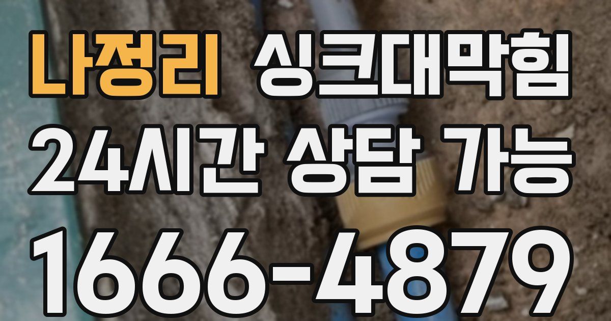 나정리 싱크대 뚫기