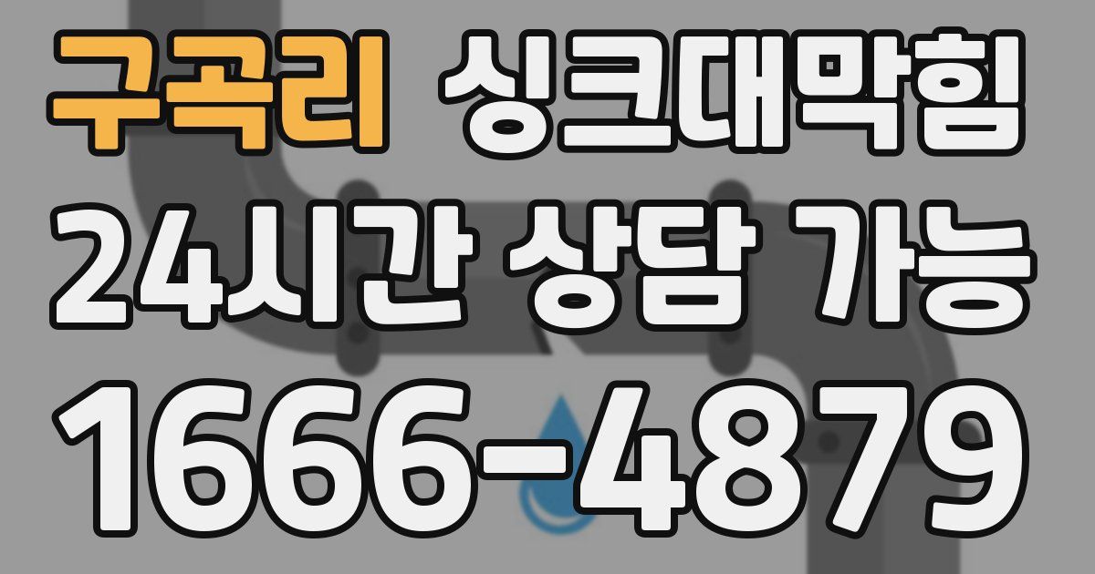 구곡리 싱크대 뚫기