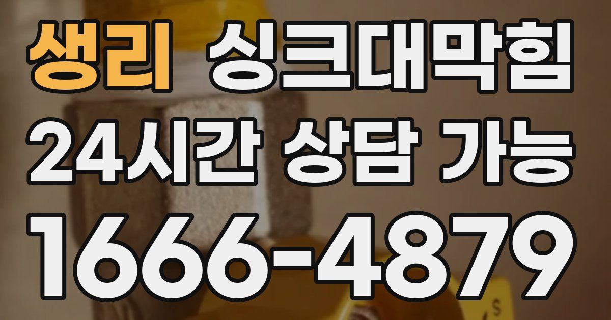 생리 싱크대 뚫기