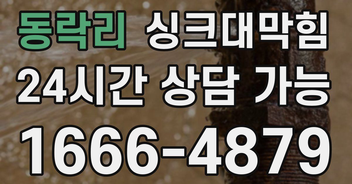 동락리 싱크대 뚫기
