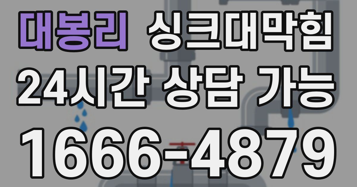 대봉리 싱크대 뚫기