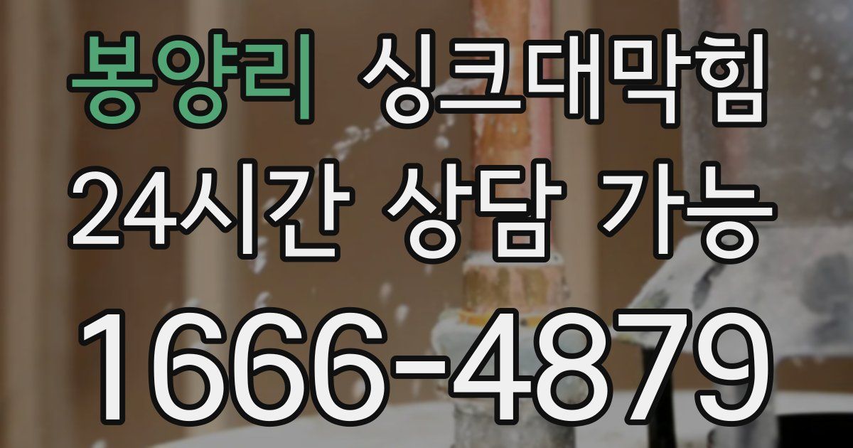 봉양리 싱크대 뚫기