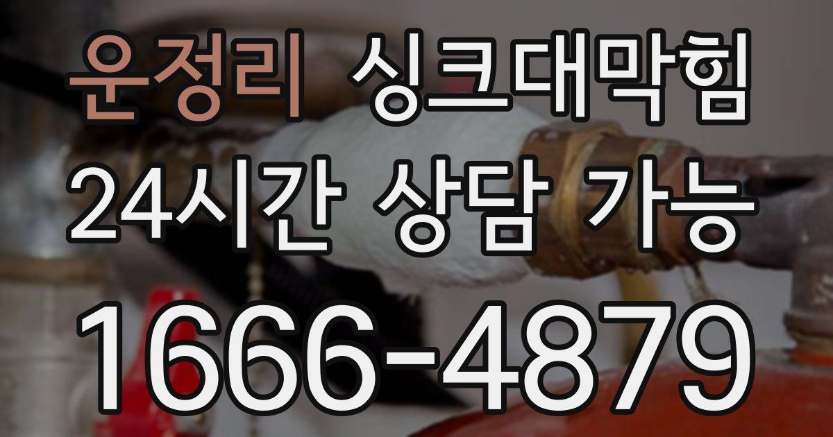 운정리 싱크대 뚫기