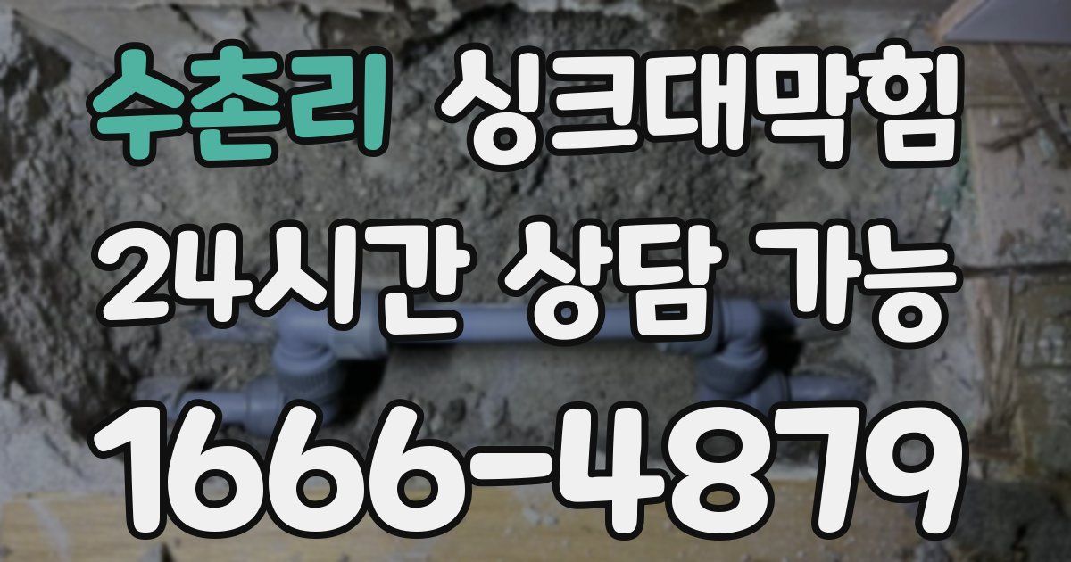 수촌리 싱크대 뚫기