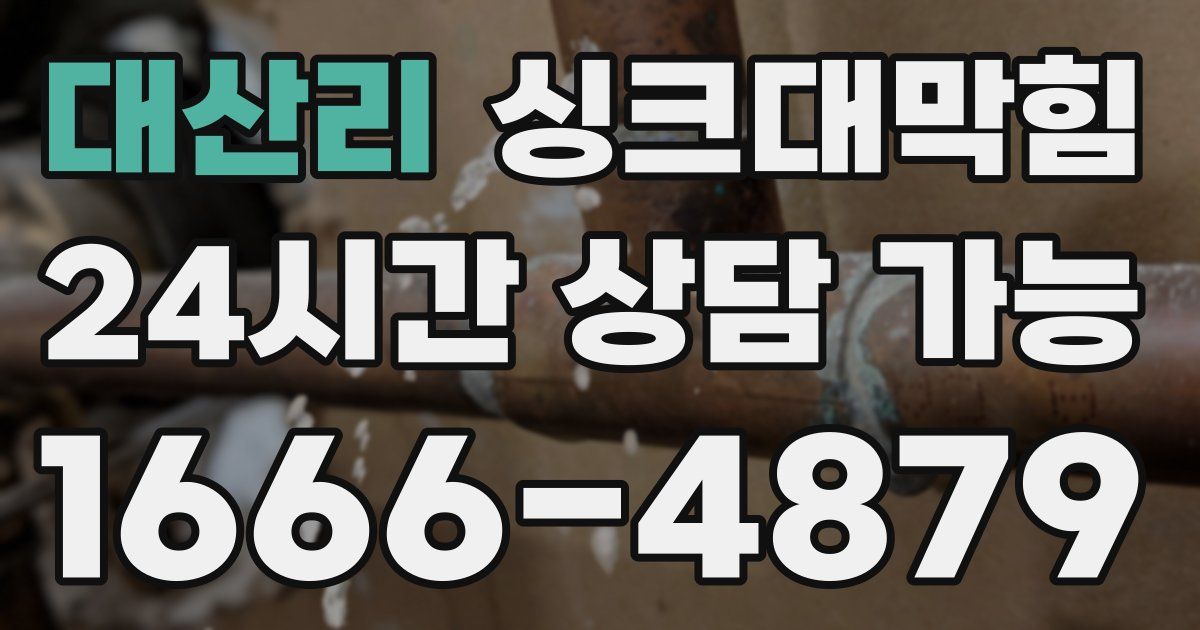 대산리 싱크대 뚫기