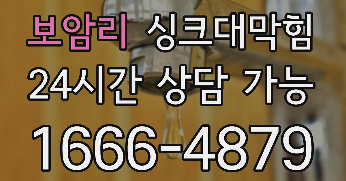 보암리 싱크대 뚫기