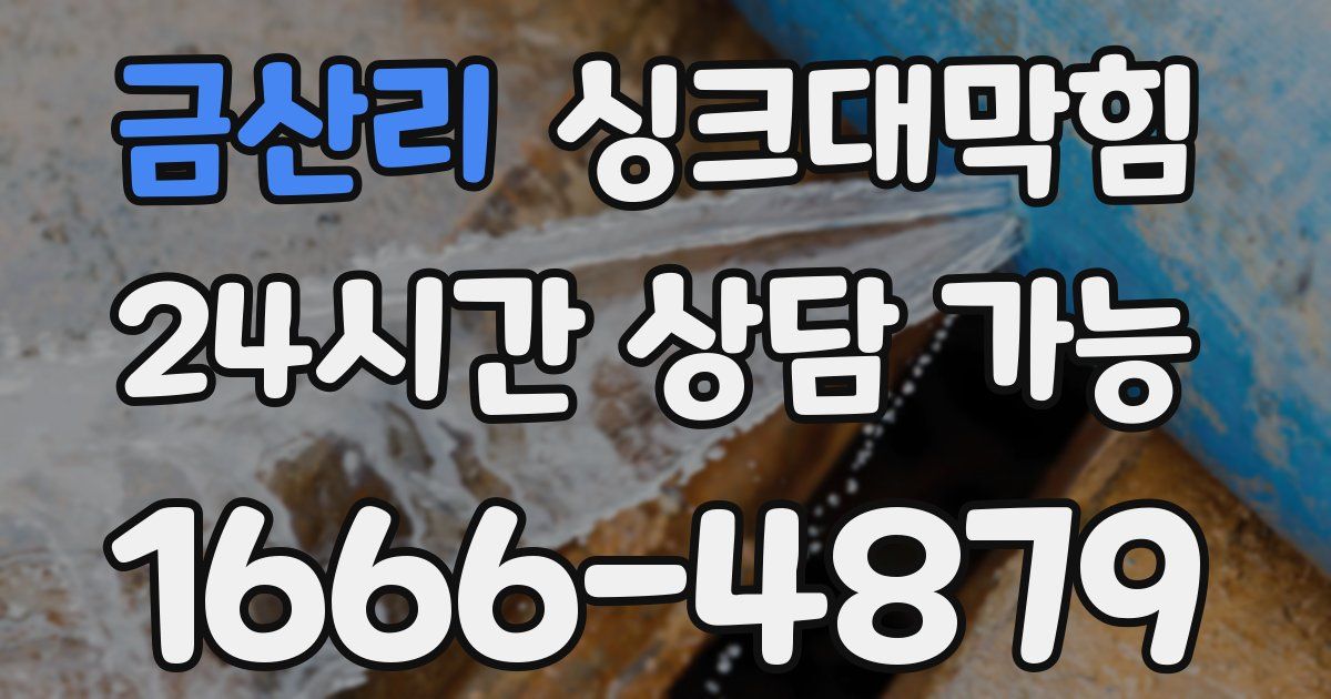 금산리 싱크대 뚫기