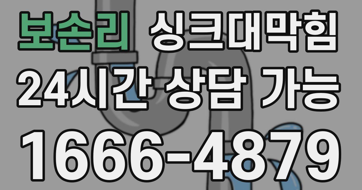 보손리 싱크대 뚫기