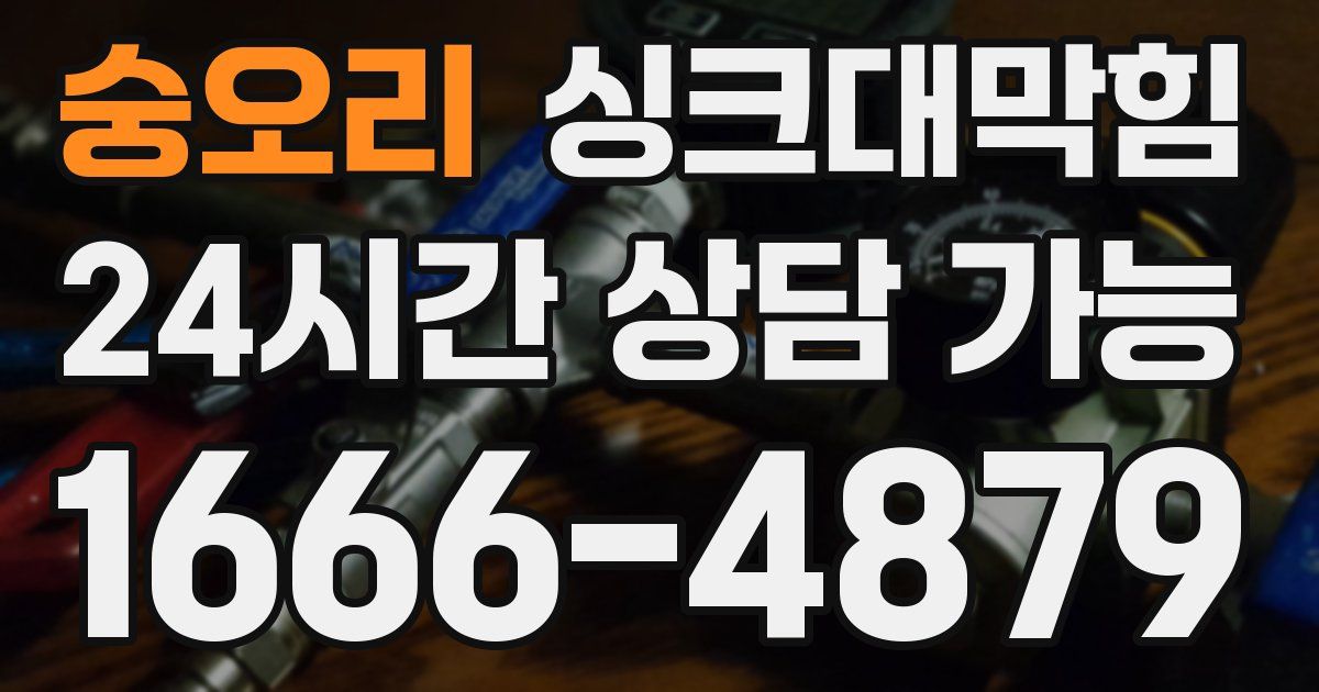 숭오리 싱크대 뚫기