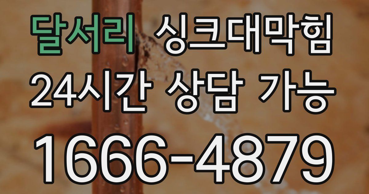 달서리 싱크대 뚫기