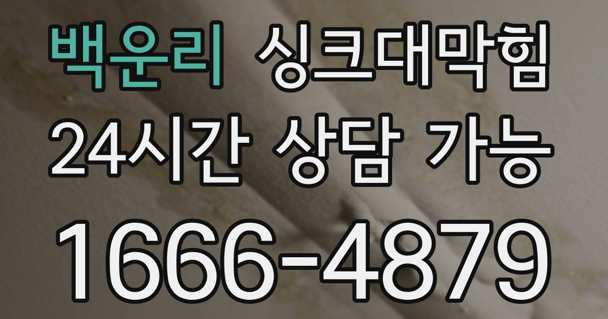 백운리 싱크대 뚫기