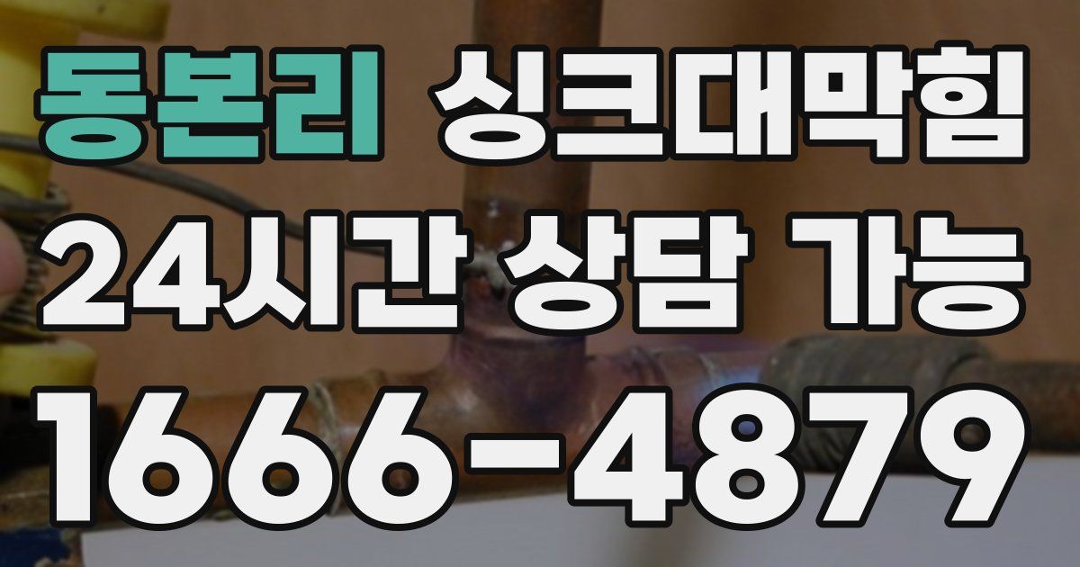 동본리 싱크대 뚫기