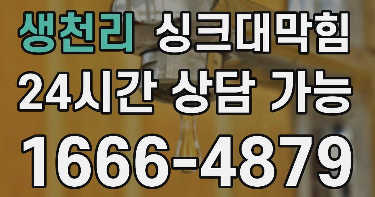 생천리 싱크대 뚫기