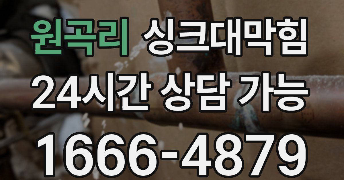 원곡리 싱크대 뚫기