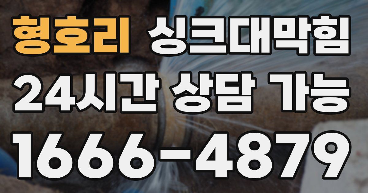 형호리 싱크대 뚫기