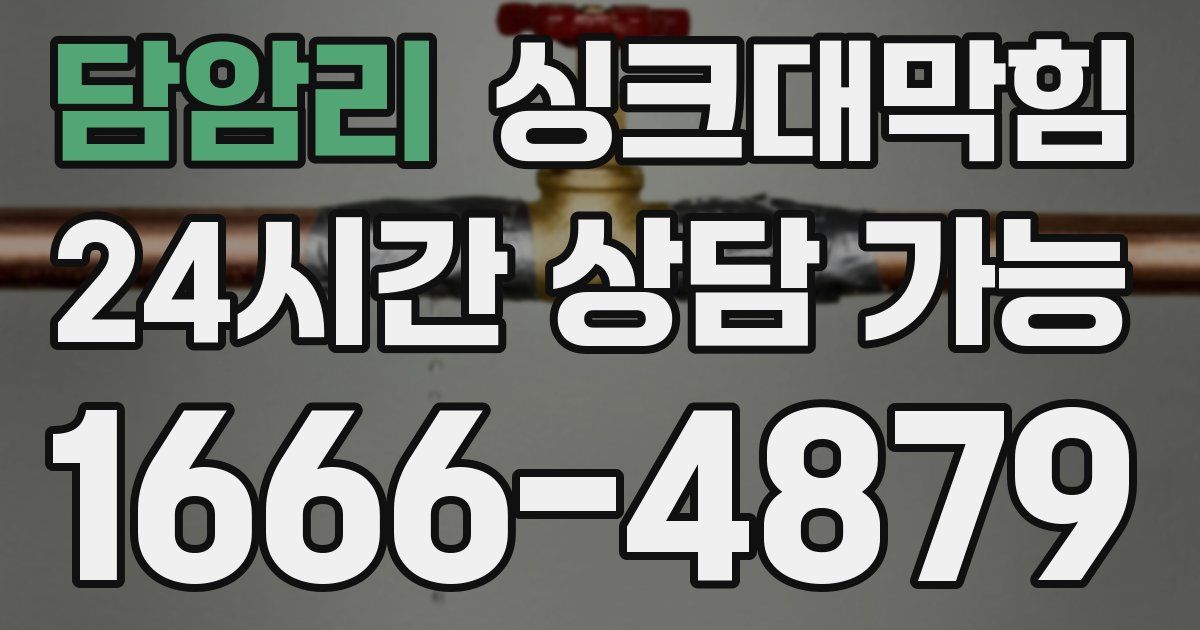 담암리 싱크대 뚫기