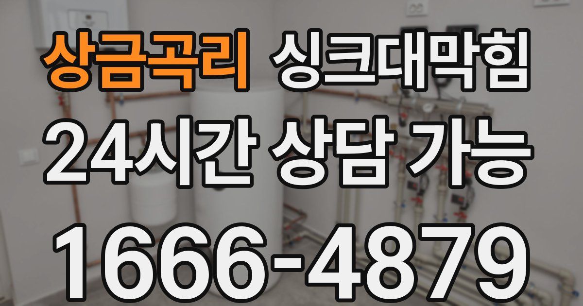 상금곡리 싱크대 뚫기