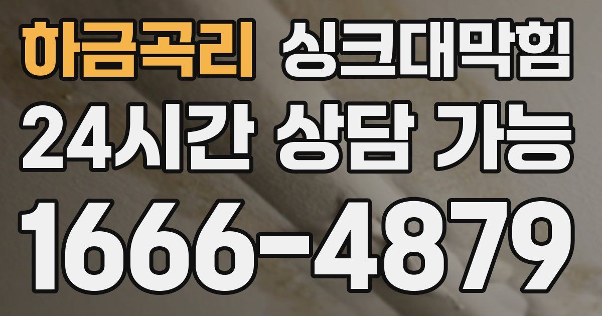 하금곡리 싱크대 뚫기