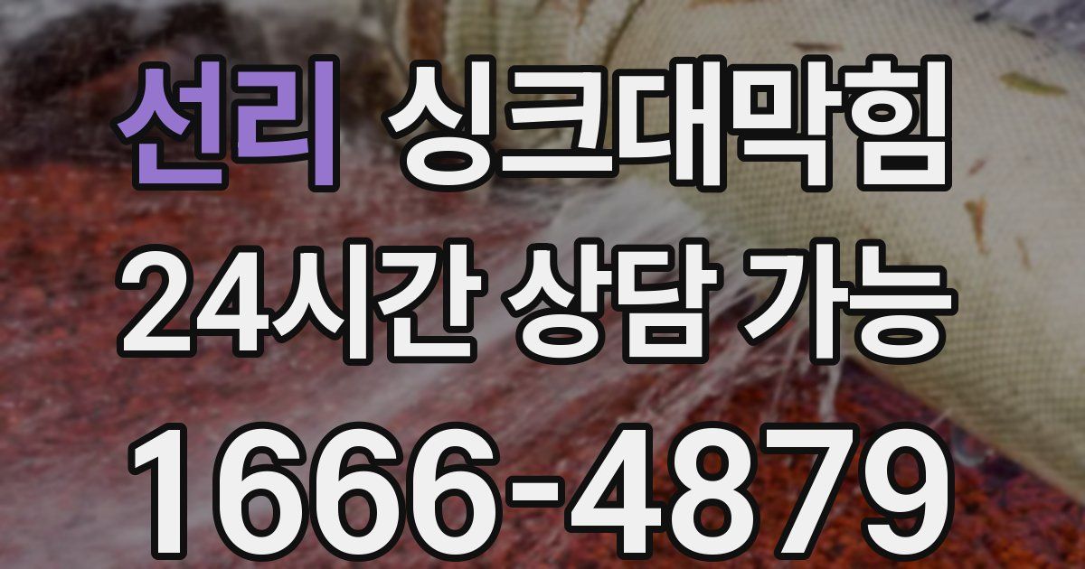 선리 싱크대 뚫기