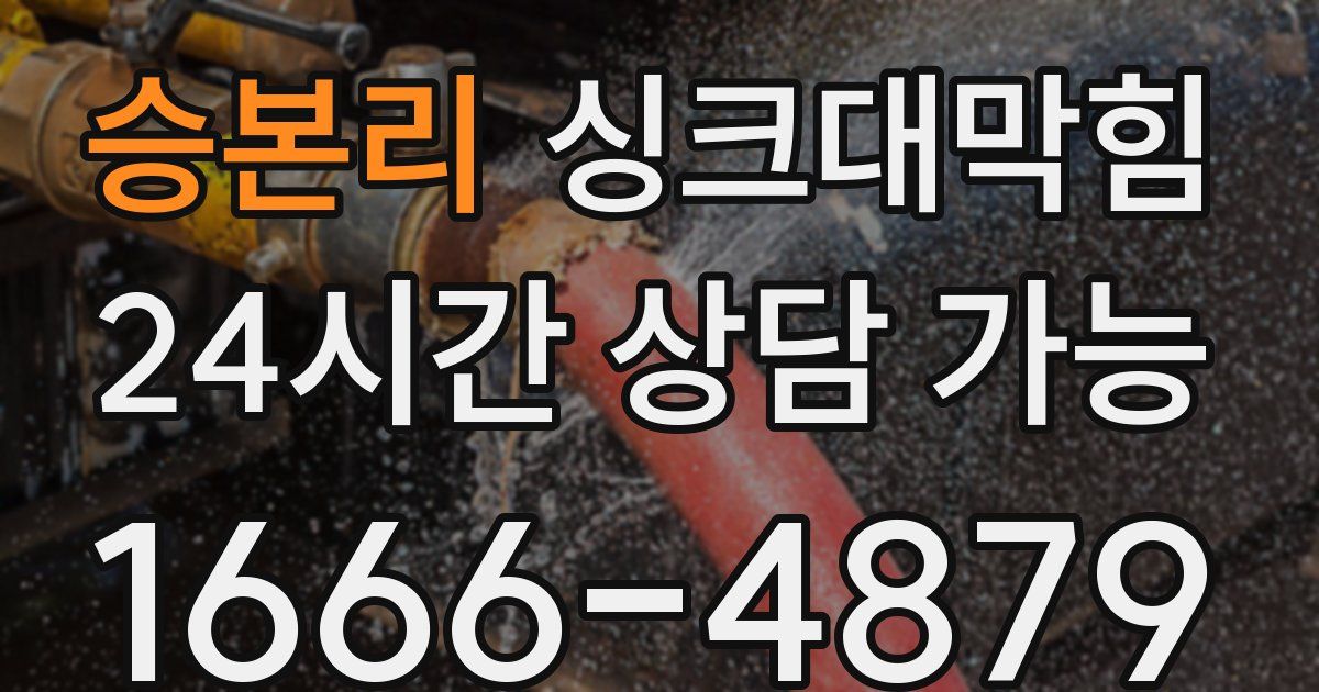 승본리 싱크대 뚫기